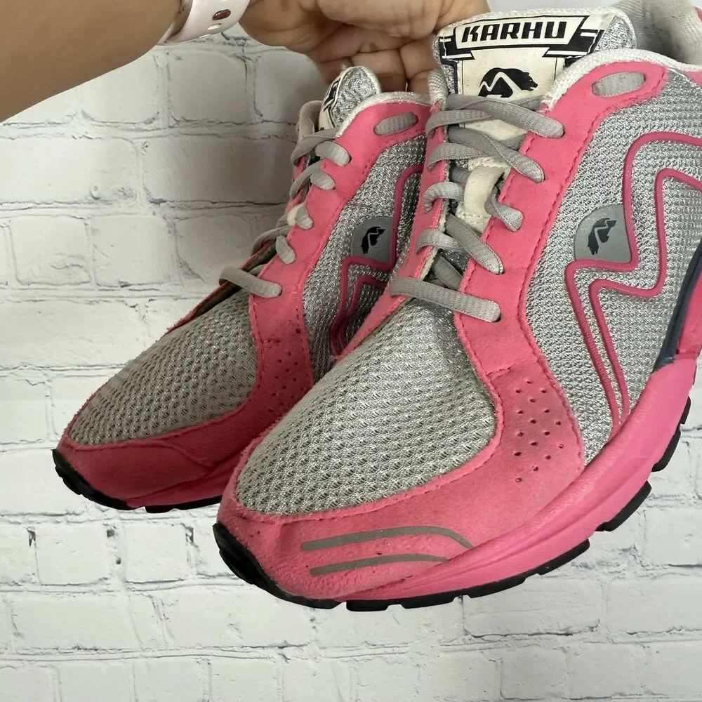 Karhu Fast4 Womens 8.5 Pink Gray Fulcrum Running Shoes F200091 Retro Sneakers